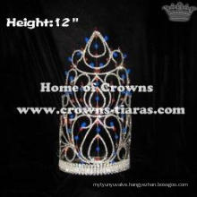 12inch Height Big Red White Blue Pageant Crowns
